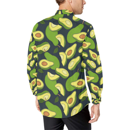Avocado Pattern Print Design AC013 Men's Long Sleeve Shirt