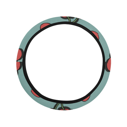 Cherry Pattern Print Design CH03 Steering Wheel Cover with Elastic Edge
