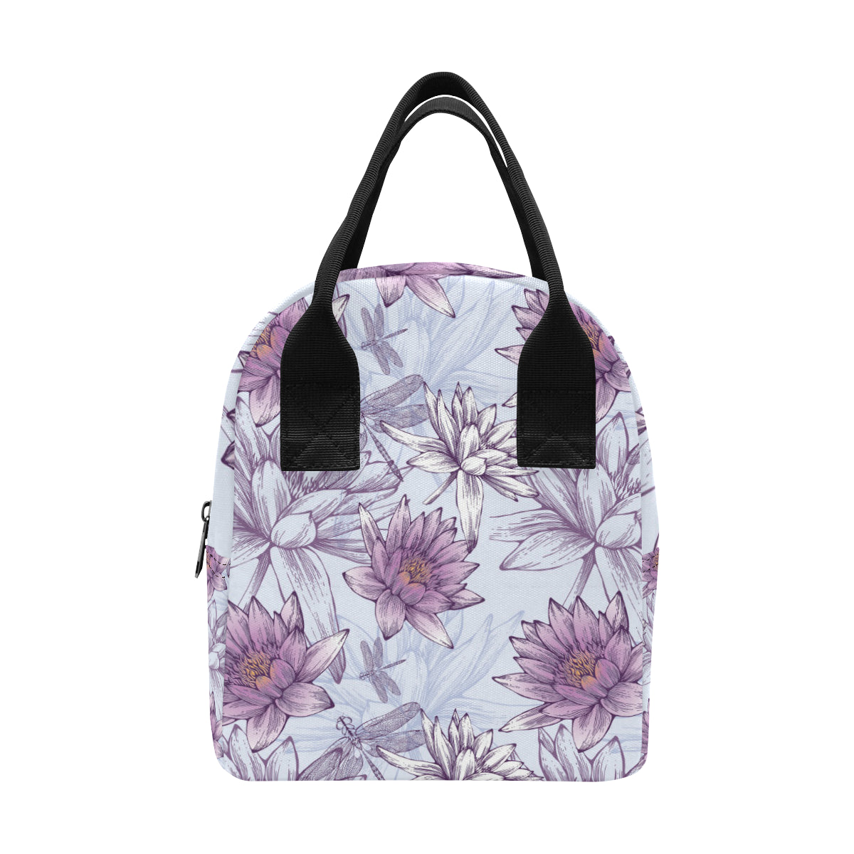 Water Lily Pattern Print Design WL01 Insulated Lunch Bag