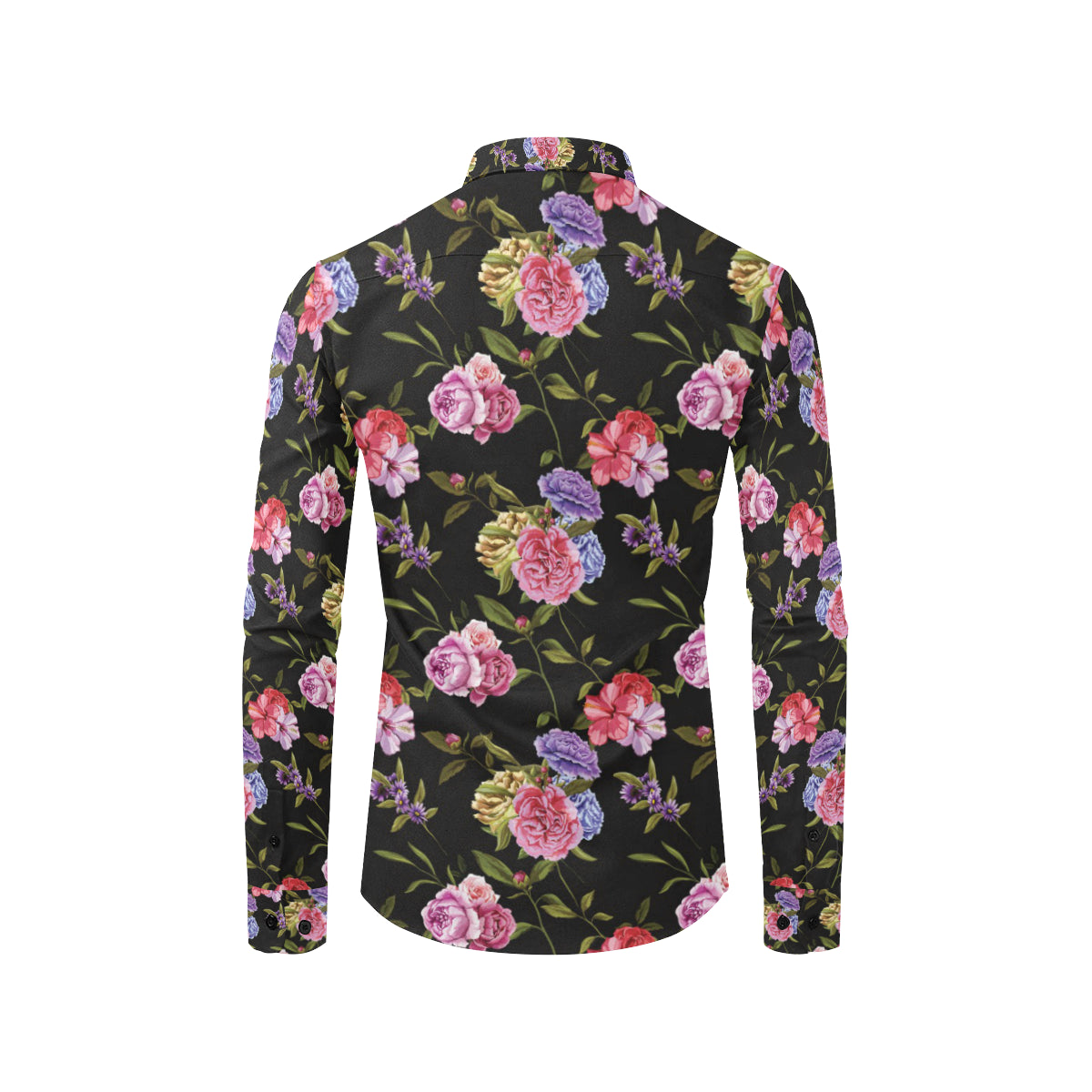 Carnations Pattern Print Design CN05 Men's Long Sleeve Shirt