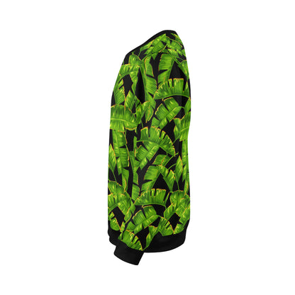 Banana Leaf Pattern Print Design BL06 Men Long Sleeve Sweatshirt
