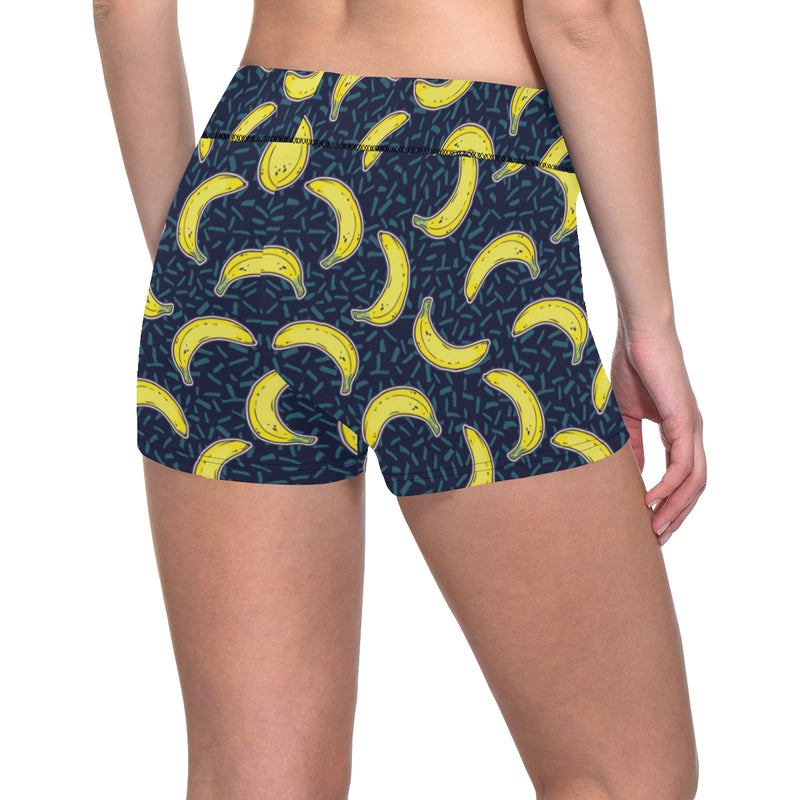 Banana Pattern Print Design BA09 Yoga Shorts