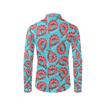 Prawn Pattern Print Design 01 Men's Long Sleeve Shirt