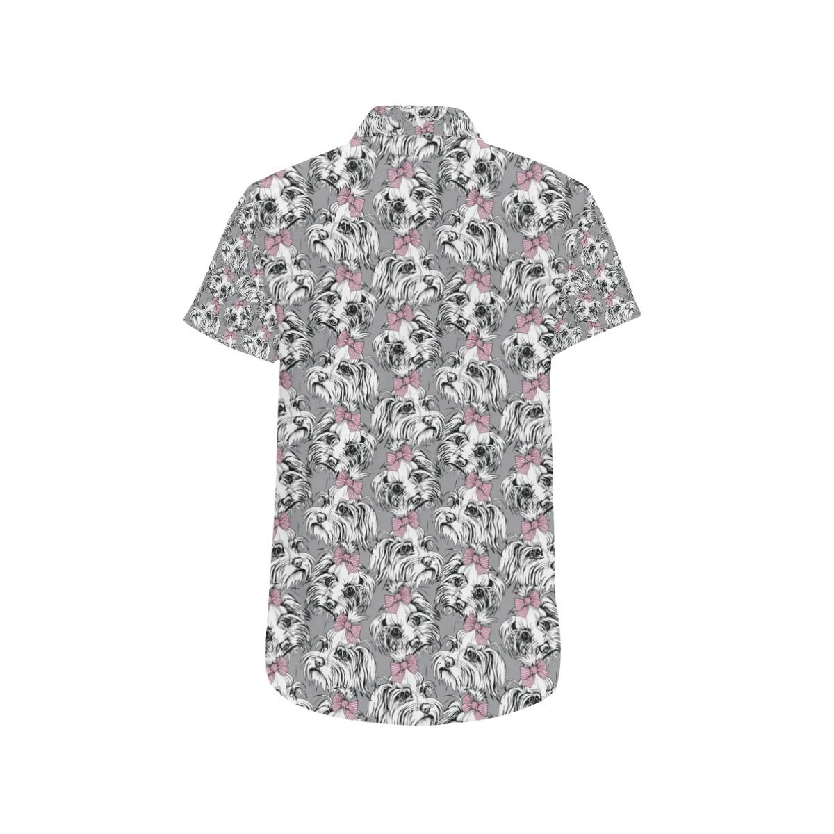 Maltese Pattern Print Design 01 Men's Short Sleeve Button Up Shirt