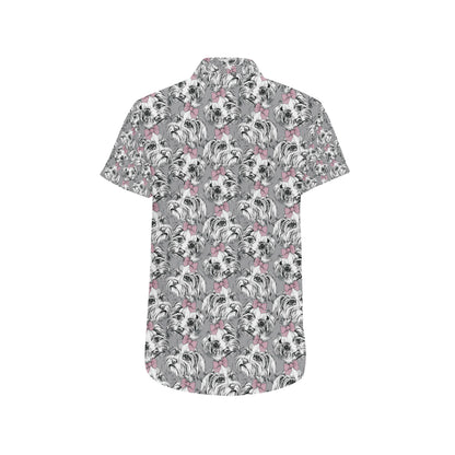 Maltese Pattern Print Design 01 Men's Short Sleeve Button Up Shirt