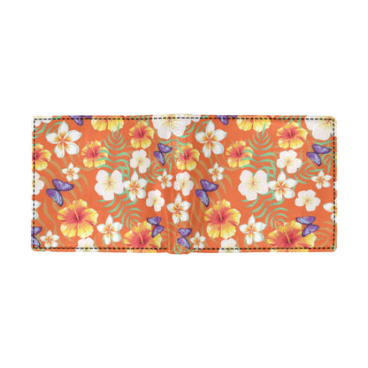 Tropical Flower Pattern Print Design TF027 Men's ID Card Wallet