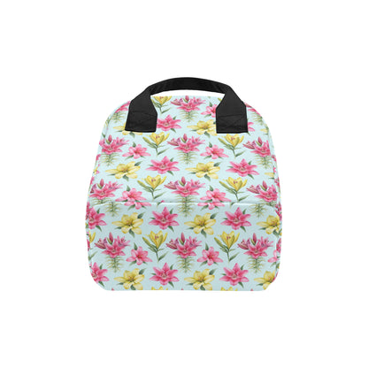 Lily Pattern Print Design LY010 Insulated Lunch Bag