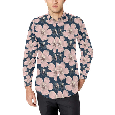 Plumeria Pattern Print Design PM018 Men's Long Sleeve Shirt