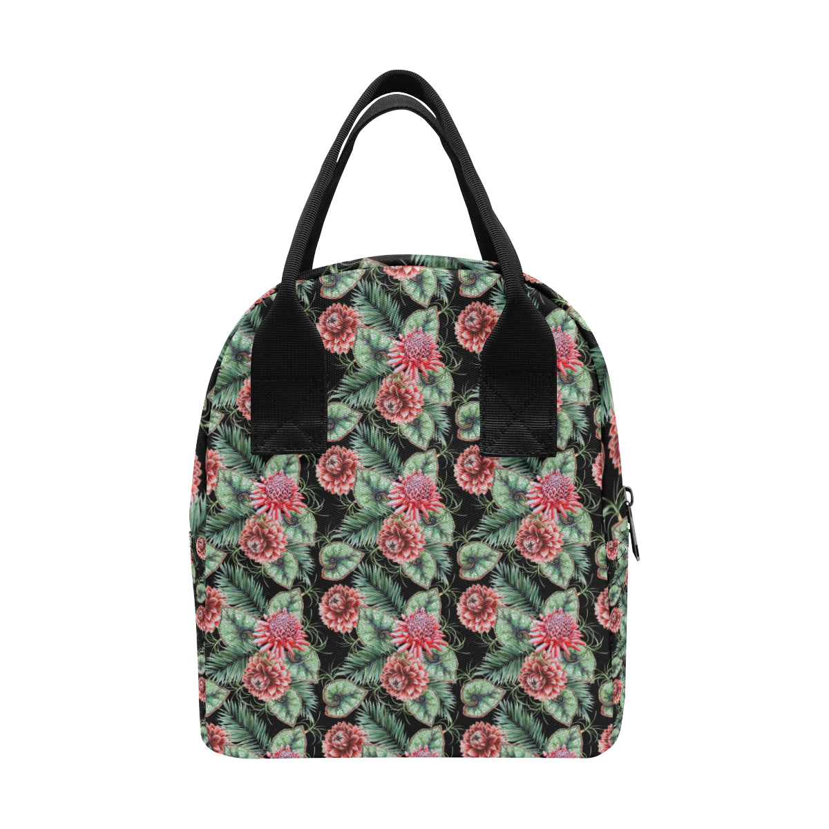 Dahlia Pattern Print Design DH06 Insulated Lunch Bag