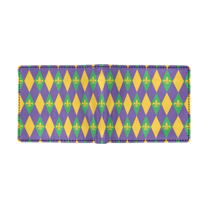 Mardi Gras Pattern Print Design 05 Men's ID Card Wallet