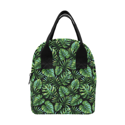 Palm Leaves Pattern Print Design PL013 Insulated Lunch Bag