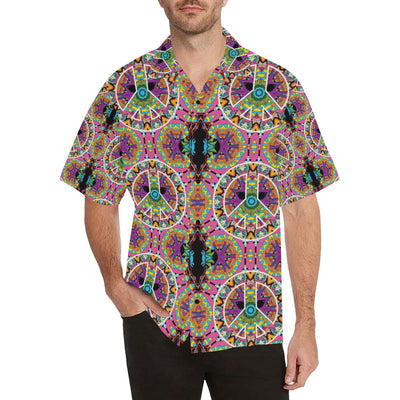 Peace Sign Pattern Print Design A03 Men's Hawaiian Shirt