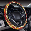 Hawaiian Tropical Sunset Hibiscus Print Steering Wheel Cover with Elastic Edge