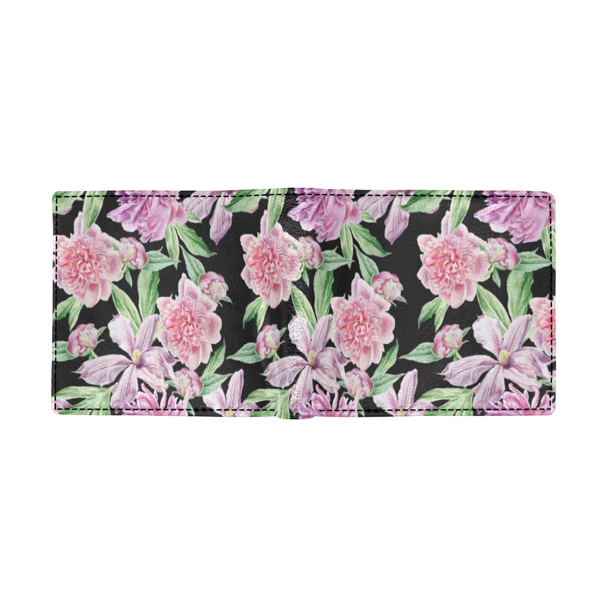 Peony Pattern Print Design PE08 Men's ID Card Wallet