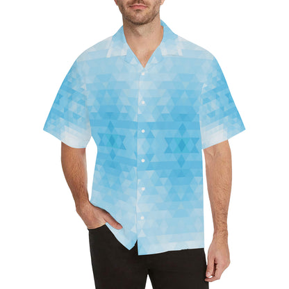Geometric Blue Pattern Print Design 01 Men's Hawaiian Shirt
