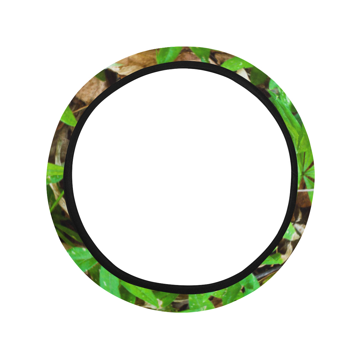 Camouflage Realistic Tree Fresh Print Steering Wheel Cover with Elastic Edge