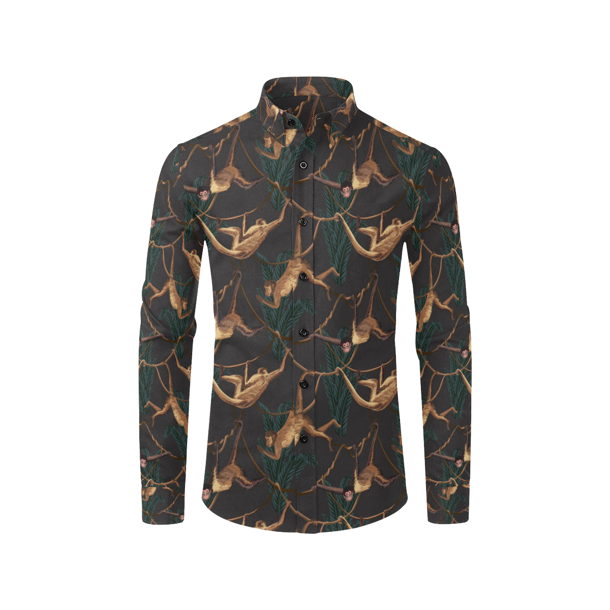 Monkey Pattern Print Design 02 Men's Long Sleeve Shirt