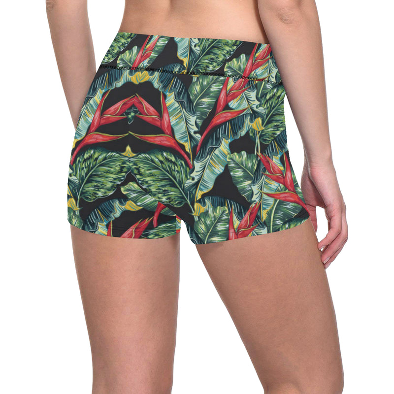 Bird Of Paradise Pattern Print Design BOP06 Yoga Shorts