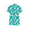 Dolphin Design Print Pattern Men's Short Sleeve Button Up Shirt