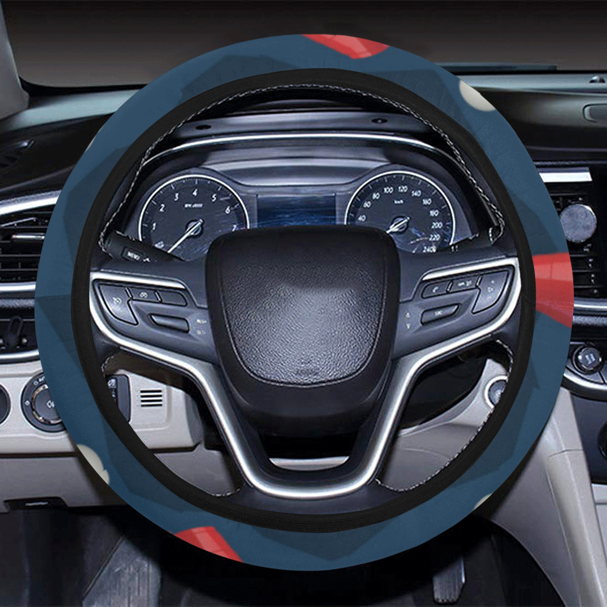 Beer Pong Pattern Print Design 01 Steering Wheel Cover with Elastic Edge