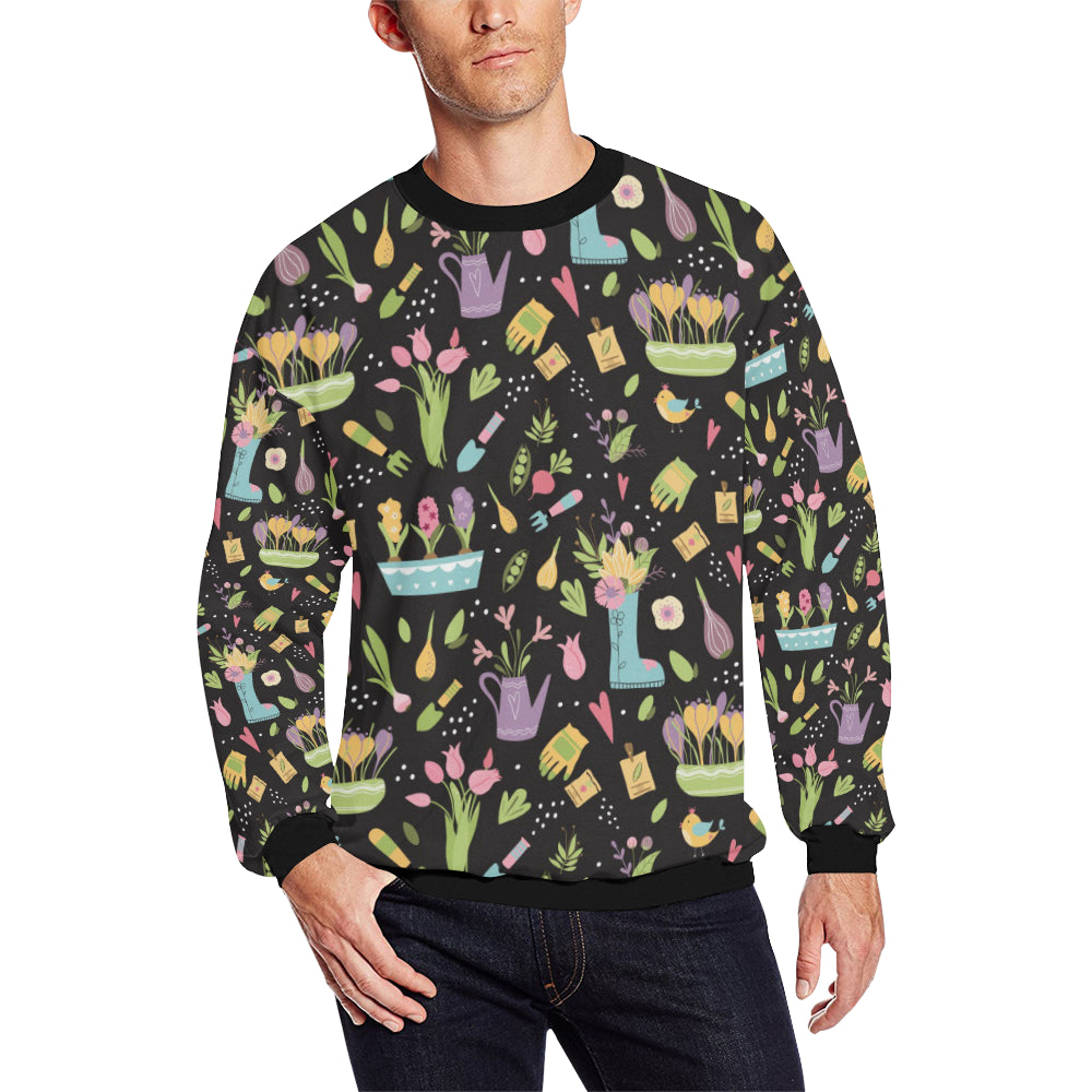 Gardening Pattern Print Design G03 Men Long Sleeve Sweatshirt