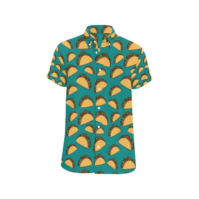 Taco Pattern Print Design TC07 Men's Short Sleeve Button Up Shirt