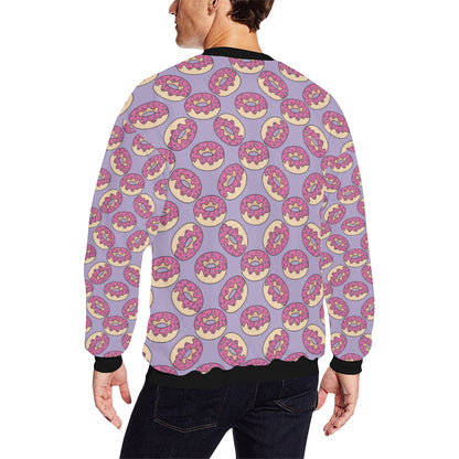 Donut Pattern Print Design DN015 Men Long Sleeve Sweatshirt