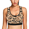 Dachshund Pattern Print Design 011 Sports Bra