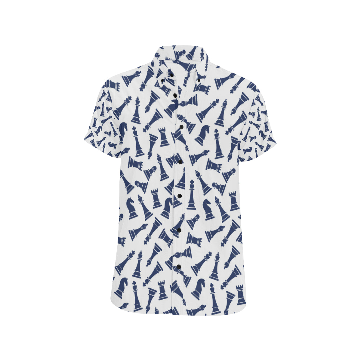 Chess Pattern Print Design 03 Men's Short Sleeve Button Up Shirt