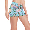 Peony Pattern Print Design PE02 Yoga Shorts