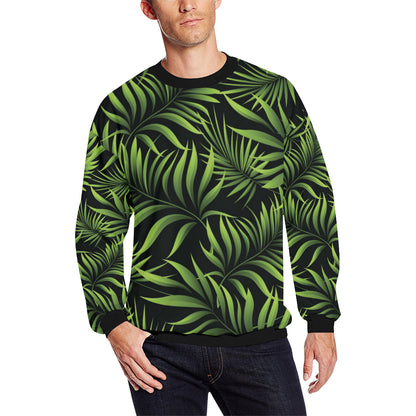 Palm Leaves Pattern Print Design PL07 Men Long Sleeve Sweatshirt