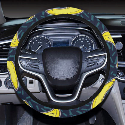 Banana Pattern Print Design BA09 Steering Wheel Cover with Elastic Edge