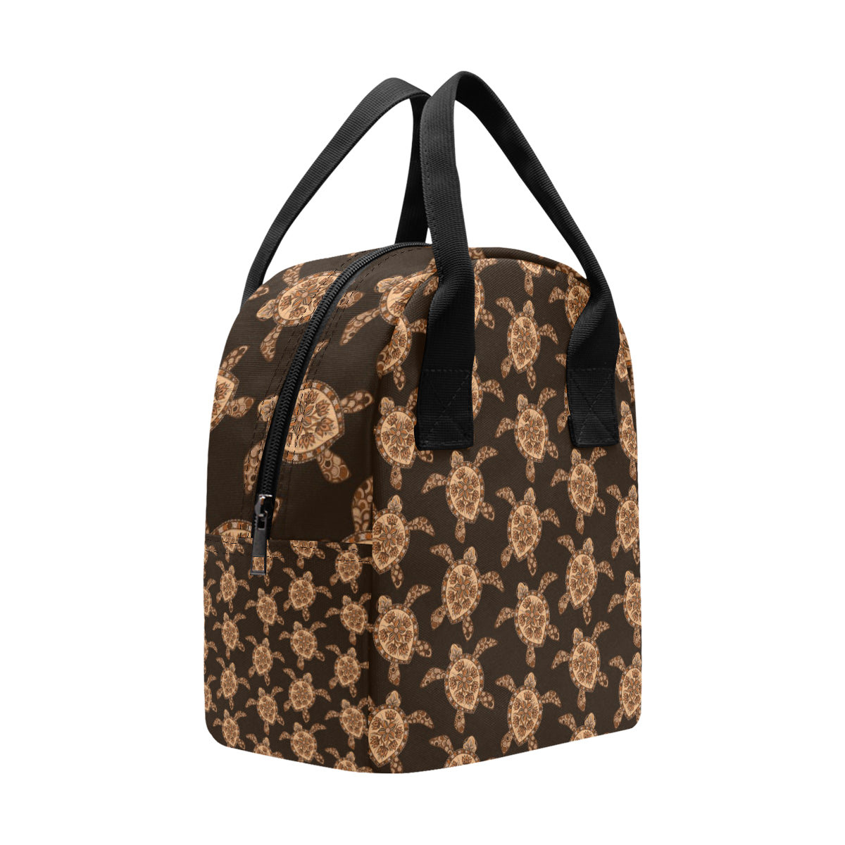 Tribal Sea Turtle Pattern Print Design T09 Insulated Lunch Bag