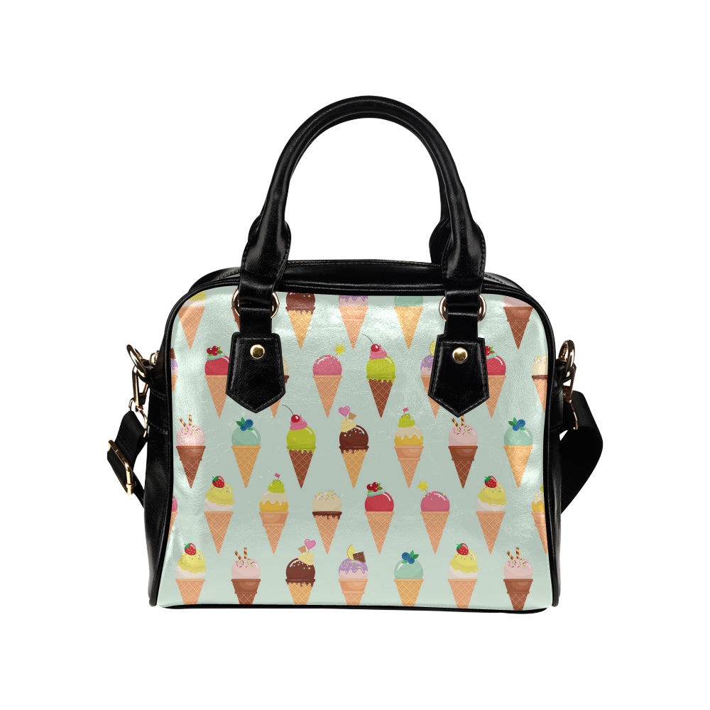 Ice Cream Pattern Print Design 03 Shoulder Handbag