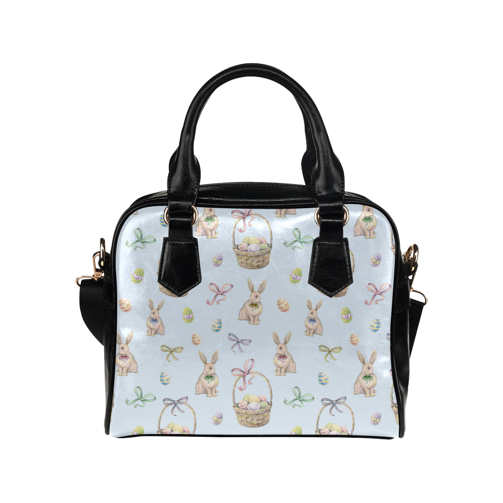Rabbit Easter Eggs Pattern Print Design 03 Shoulder Handbag