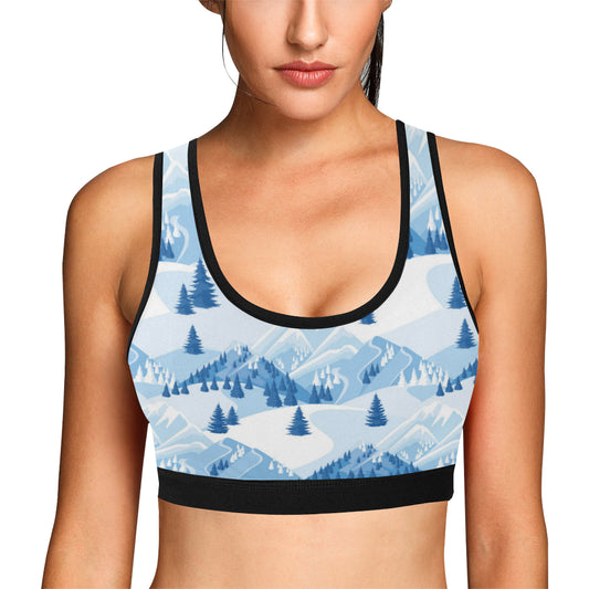 Mountain Pattern Print Design 03 Sports Bra