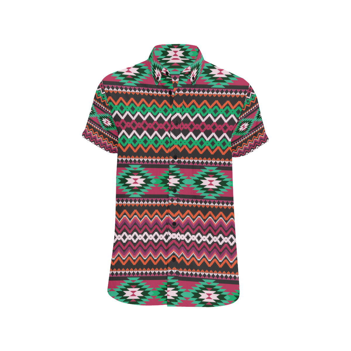 Mexican Pattern Print Design 01 Men's Short Sleeve Button Up Shirt