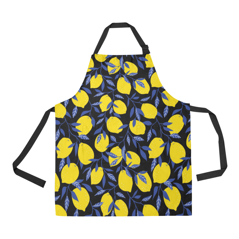 Lemon Pattern Print Design LM01 Apron with Pocket