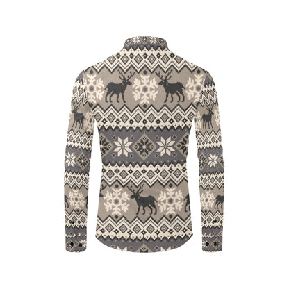 Nordic Pattern Print Design A01 Men's Long Sleeve Shirt