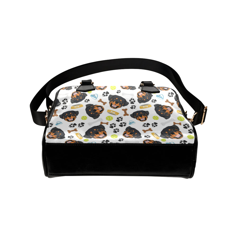 Rottweiler Pattern Print Design A04 Shoulder Handbag