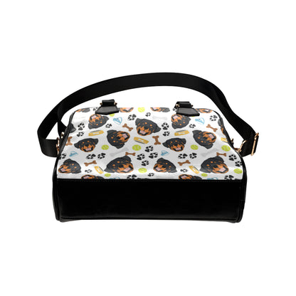 Rottweiler Pattern Print Design A04 Shoulder Handbag