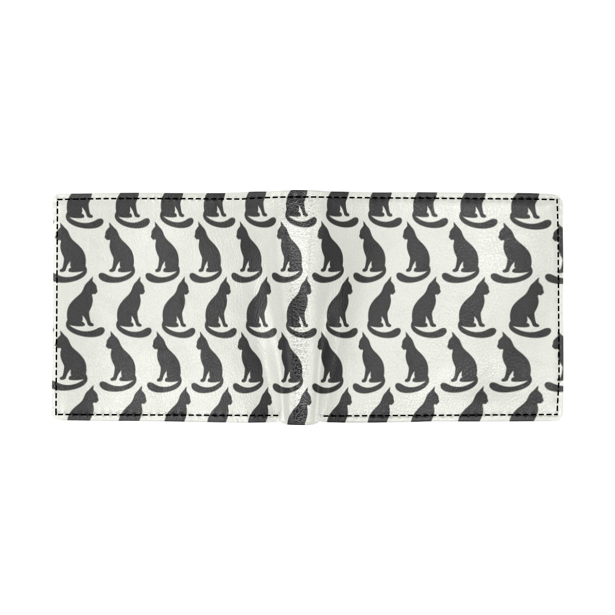 Black Cat Pattern Print Design 02 Men's ID Card Wallet