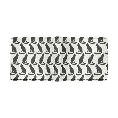 Black Cat Pattern Print Design 02 Men's ID Card Wallet