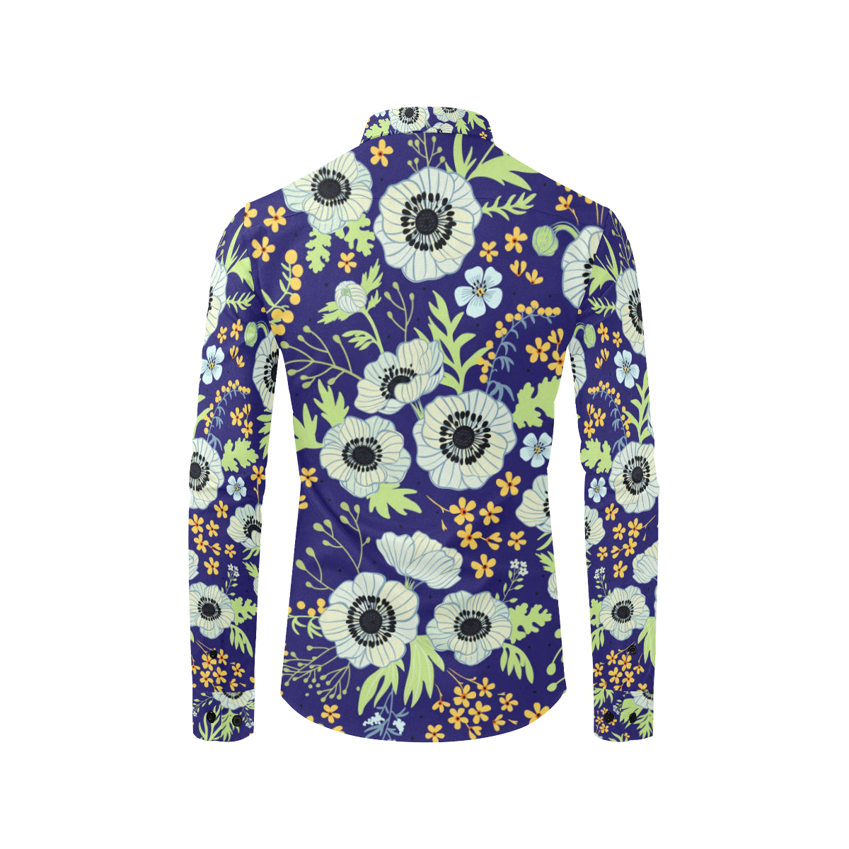 Anemone Pattern Print Design AM06 Men's Long Sleeve Shirt