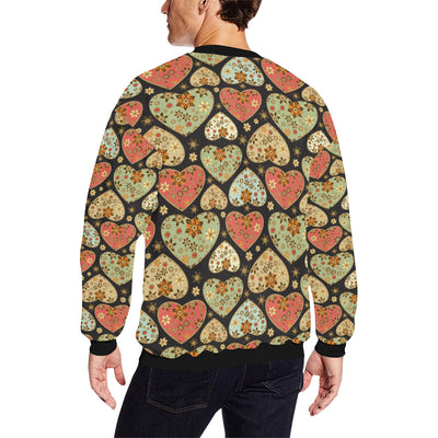 Heart Boho Pattern Print Design HE04 Men Long Sleeve Sweatshirt