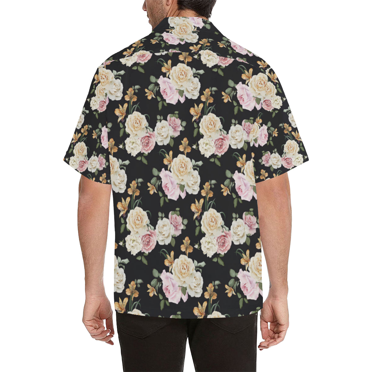 Rose Pattern Print Design A01 Men's Hawaiian Shirt