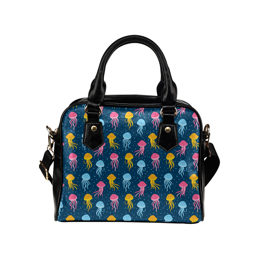 Jellyfish Pattern Print Design 04 Shoulder Handbag