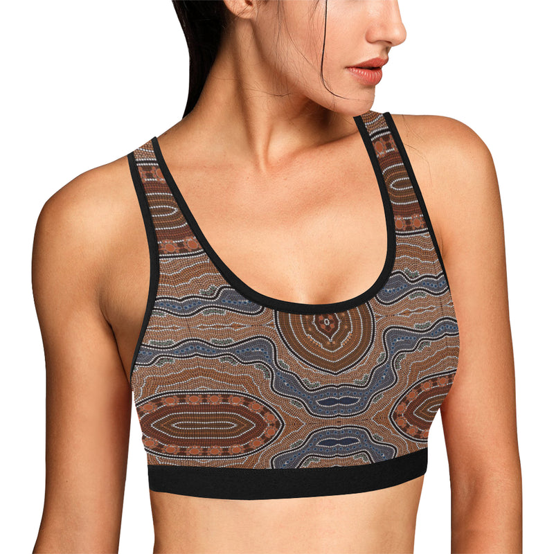 Aboriginal Pattern Print Design 01 Sports Bra