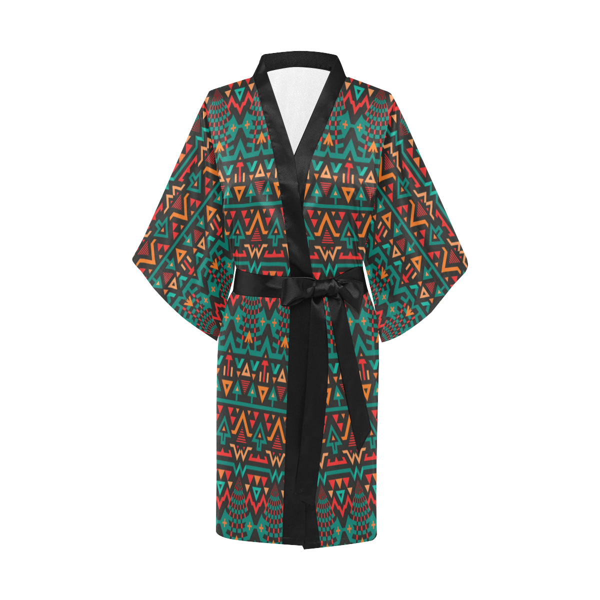 Aztec Pattern Print Design 04 Women's Short Kimono