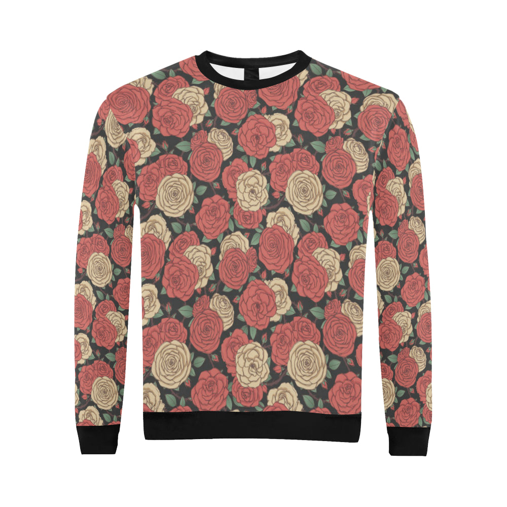 Camellia Pattern Print Design CM01 Men Long Sleeve Sweatshirt